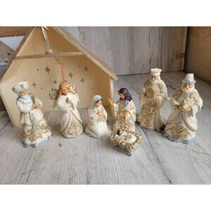 Jim Shore lustre blessed birth and Bethlehem Enesco Nativity scene Jesus religio